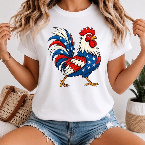Maglietta gallo patriottico - maglietta,
